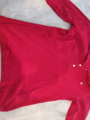 Ralph Lauren blouse used, size L, red with 3/4 sleeve