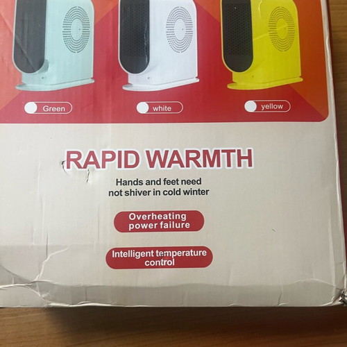 Floor fan heater new, white