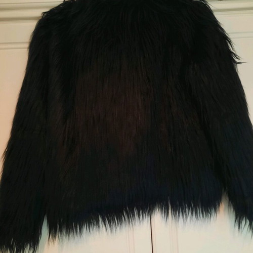 Black Fuzzy Jacket Celestino One Size like new