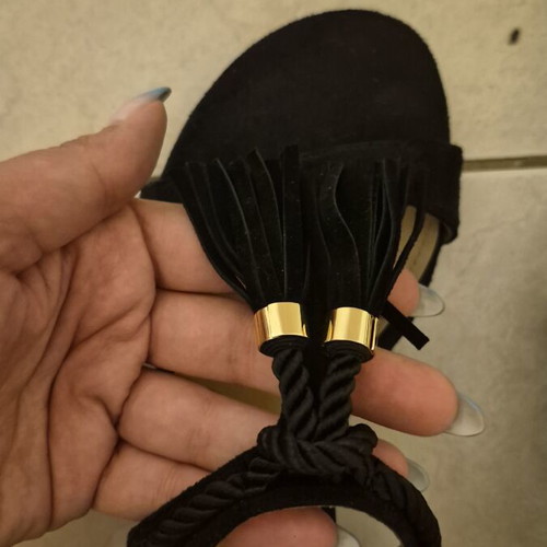 Exe sandals like new, black and gold, size 38, low heel