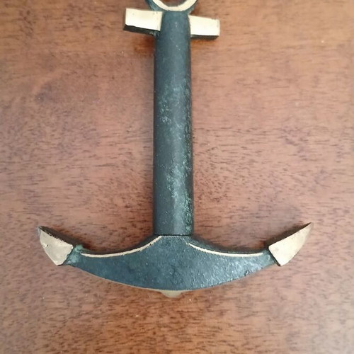Vintage corkscrew metal nautical style anchor shape like new