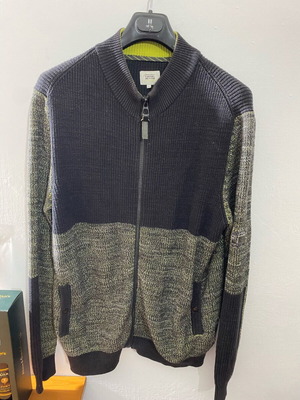 Camel Active men's knitted cardigan L used, black-gray