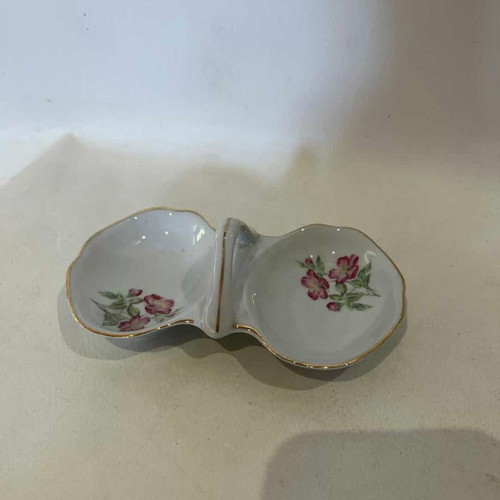 Porcelain salt cellar vintage with floral designs Titov Veles used