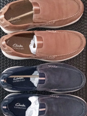 Clarks Collection δερμάτινα παπούτσια σαν καινούργια, μέγεθος 45, καφέ και μπλε