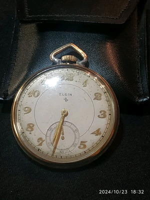Elgin pocket watch used, wind-up, gold color