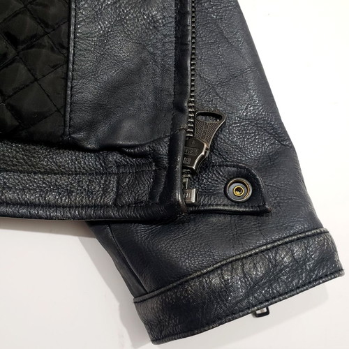Superdry 111740 leather jacket with lining like new, size M-L, gray