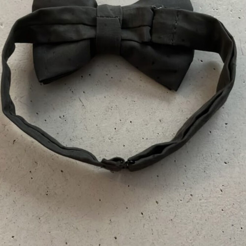 Bow tie new adjustable cotton black and gray