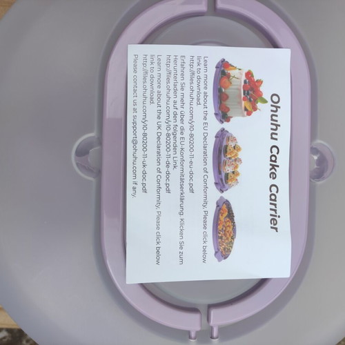 Cake Carrier with Lid and Handles, New, 25.4 cm Diameter
