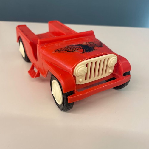 Red Jeep toy collectible Molto used