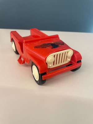 Red Jeep toy collectible Molto used