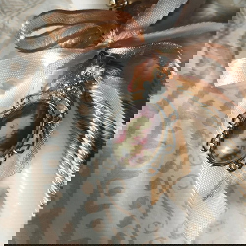 Vintage χειροποίητη πασχαλινή λαμπάδα με cameo καινούργια