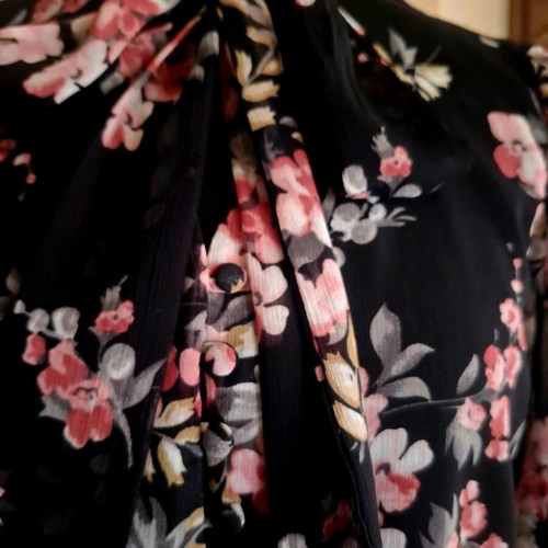 Ovs blouse like new, black with multicolor flowers, XXL