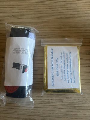 Tourniquet and Emergency Rescue Blanket new