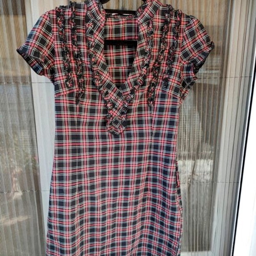 Vintage Tally Weijl plaid dress black and red, like new, size M 38