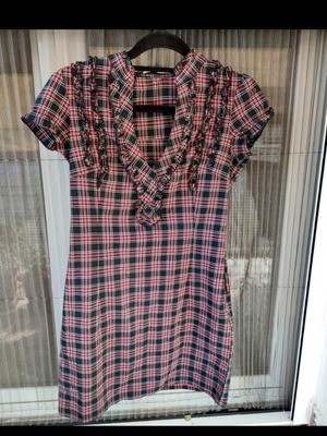 Vintage Tally Weijl plaid dress black and red, like new, size M 38