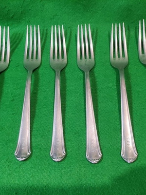 Nissiotis Rostfrei forks used, set of 6, collectible Xenia 1968