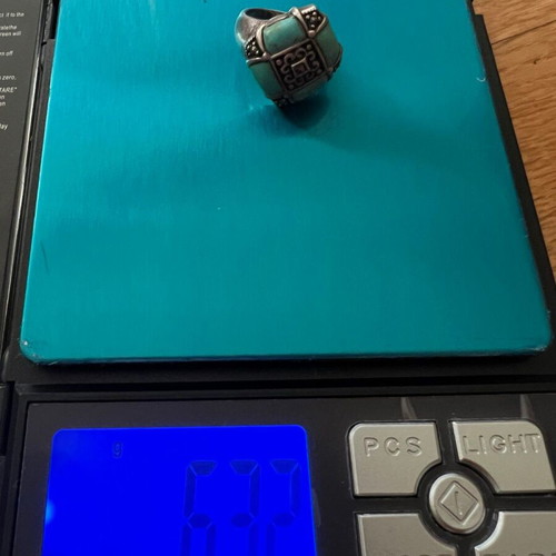 Ring used, 925 silver with turquoise and marcasite