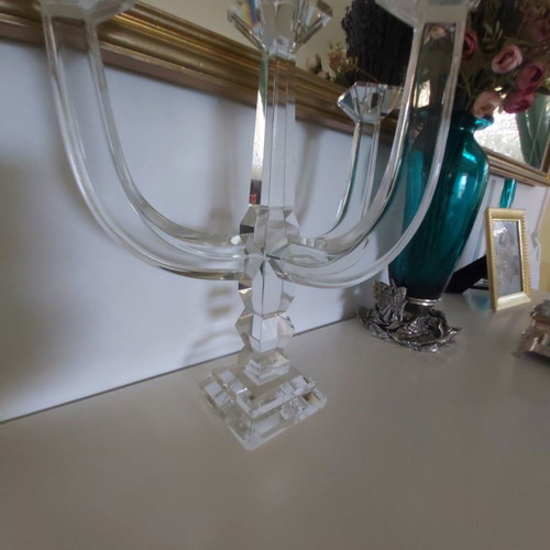 Large crystal candle holder used, beautiful piece