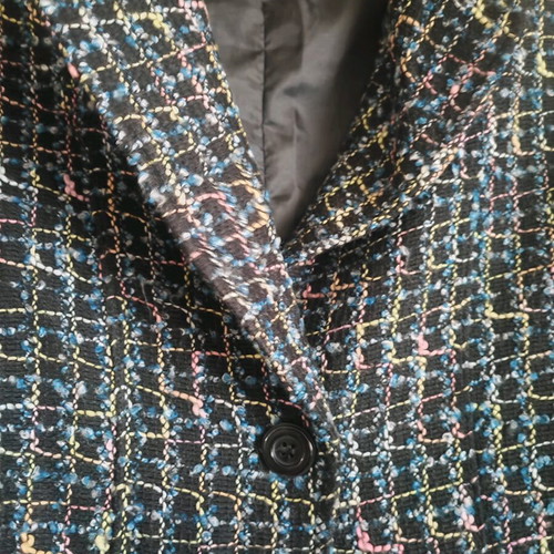 Tweed wool jacket like new, black and blue, size L