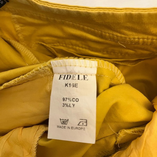 Yellow pants used, size Small, elastic fabric