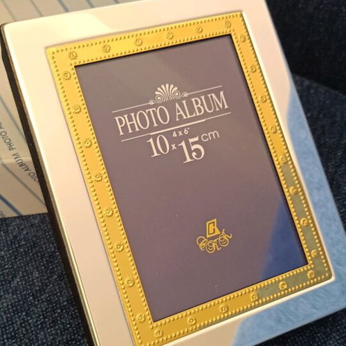 Velvet photo album new with silver-plated and gold-plated cover for 60 photos 10x15 cm