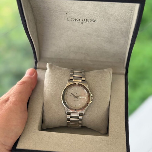 Longines Admiral 5 Star automatic watch used, steel, gray