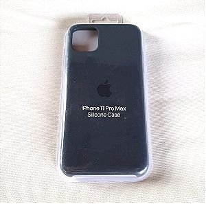 Apple iPhone 11 Pro Max Γνήσια Μαύρη Θήκη Σιλικόνης