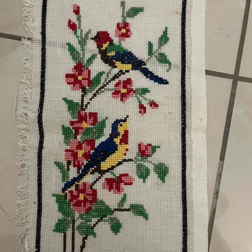 Handmade textile painting used, 0.28x0.14 m