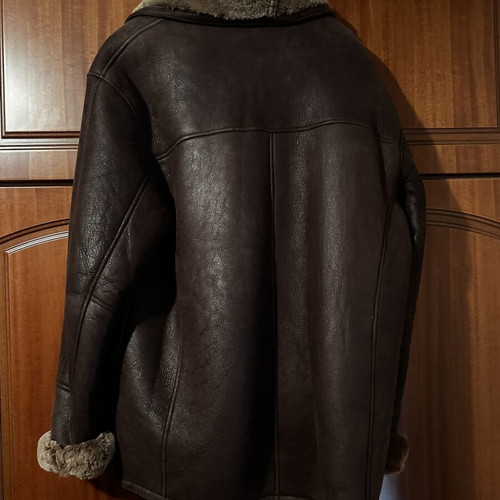 Mouton leather jacket like new, men's 4XL, brown
