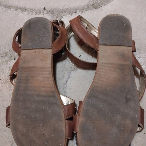 Boho-Chic sandals used with studs and ankle strap brown