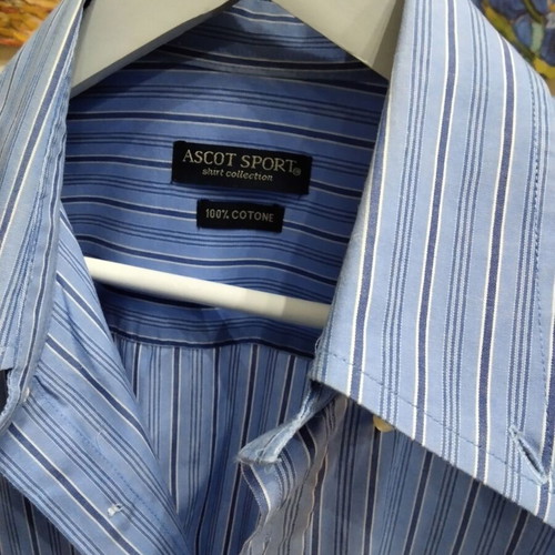 Ascot Sport men's striped shirt, size L, blue and white