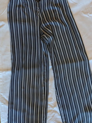 Striped transparent black and white pants like new
