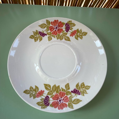 Vintage plates and platter with appetizer stand Ionia used, set of 12 pieces