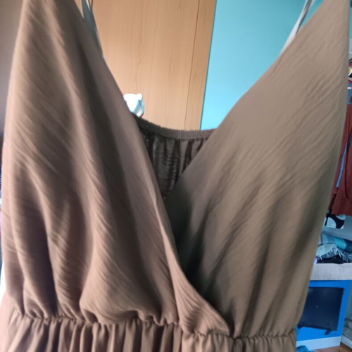 Brown dress small size, like new, 130 cm length, 100% polyester
