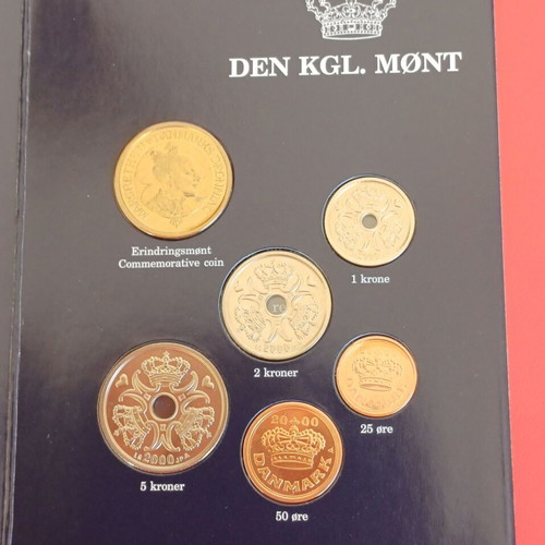 Set of 6 uncirculated Denmark 2000 coins in sealed blister new