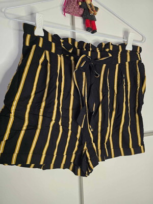 Pimkie collection striped shorts like new, black and yellow, size S