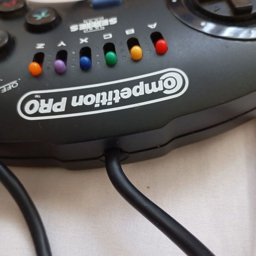 Sega Mega Drive 2 console used with 2 original controllers and cables