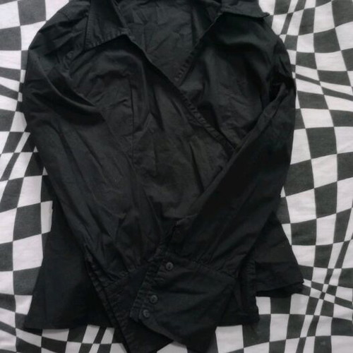 Black wrap shirt Benissimo like new with tie waist