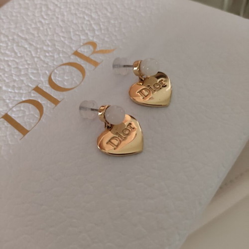 Christian Dior tribal gold heart drop earrings like new
