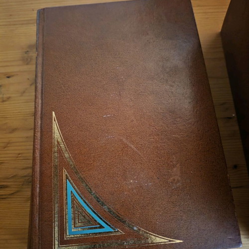 Leather-bound books used from 1970-72 for collectors