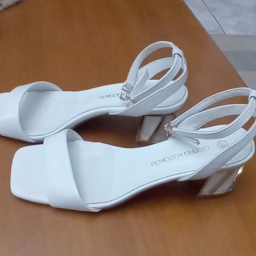 white women's sandals Gianna Kazakou ideal for bridal / formal