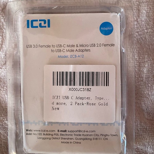 USB-C adapter new, USB 3.0 female to USB-C male and Micro USB 2.0 female to USB-C male
