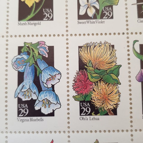 29c WILD FLOWERS SHEET 1992, USA Scott #2647 MNH. (30).