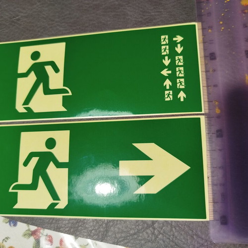 Emergency exit stickers set of 2, new, green