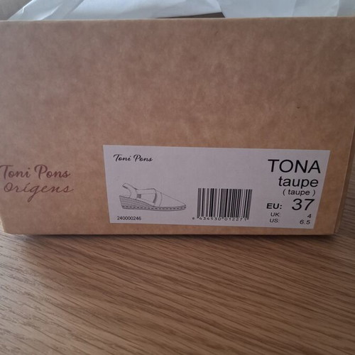 Toni Pons suede espadrilles with 6cm heel, new, size 37, beige and brown