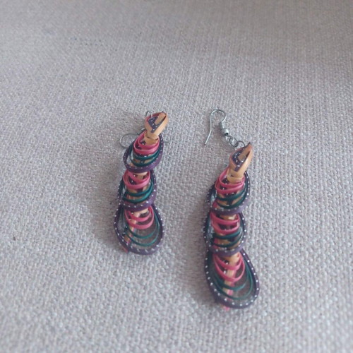 Handmade earrings new in purple shade
