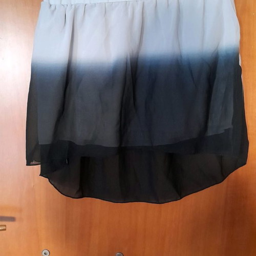 Terranova mini skirt tie-dye gray - black new, organza fabric
