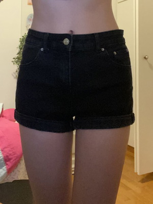 Bershka high waisted black shorts