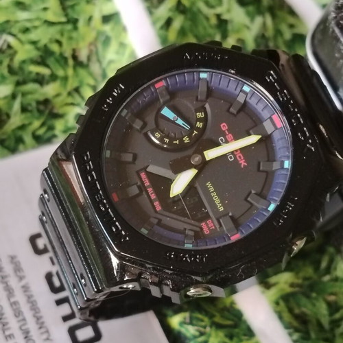 Casio G-Shock GA-2100RGB-1AER wristwatch new, black, with box