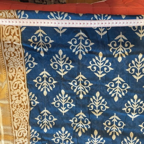 Greek Island Memories Scarf like new, blue with gold details
